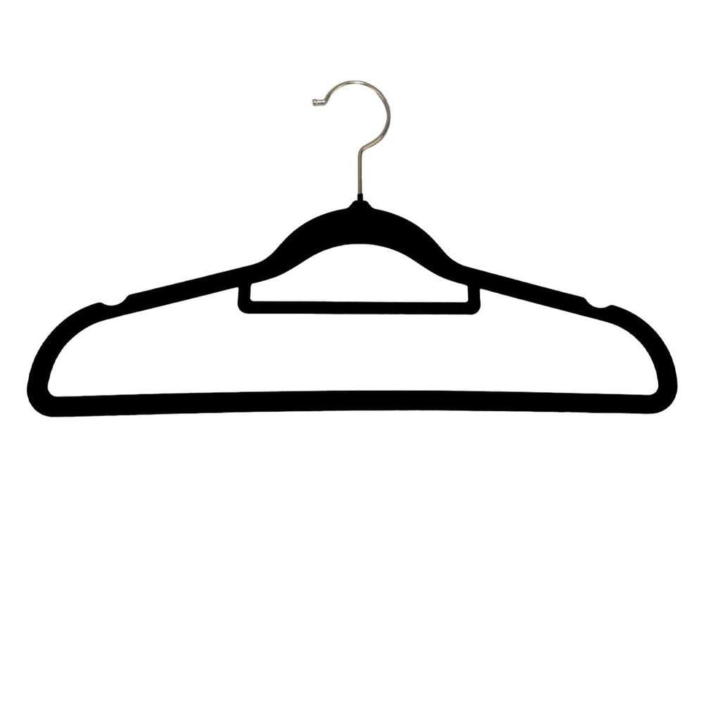 Kit 36 Cabide Aveludado Extra Fino - Westpress Cor Preto