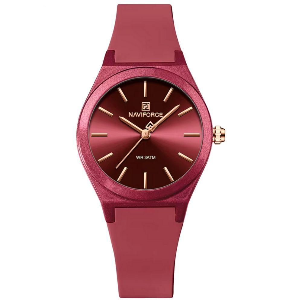 Relógio Analógico Feminino De Quartzo Casual Com Pulseira De Silicone Impermeavel Vermelho