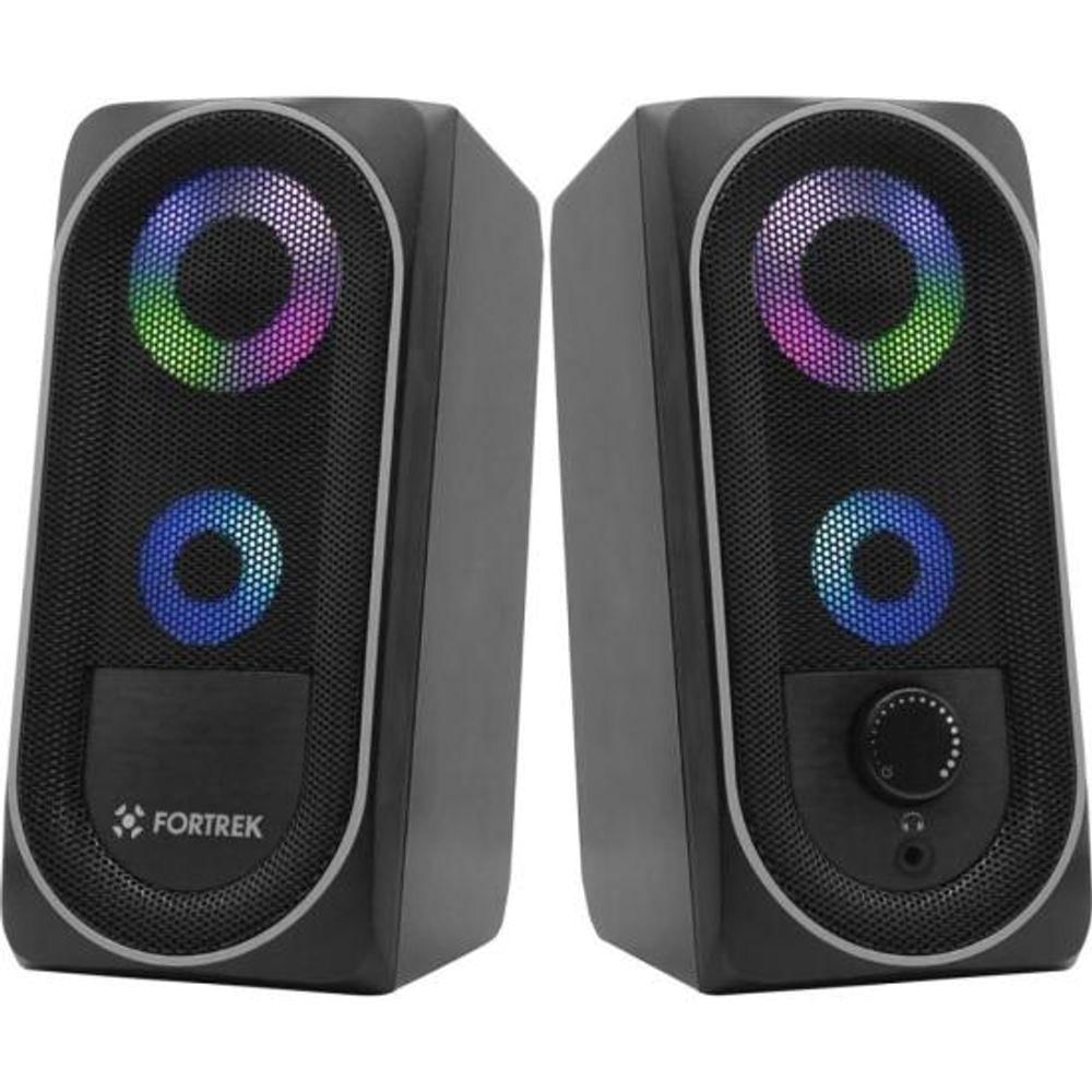 Caixa De Som Gamer Multimídia Fortrek Black Hawk Rgb Preta [f002]