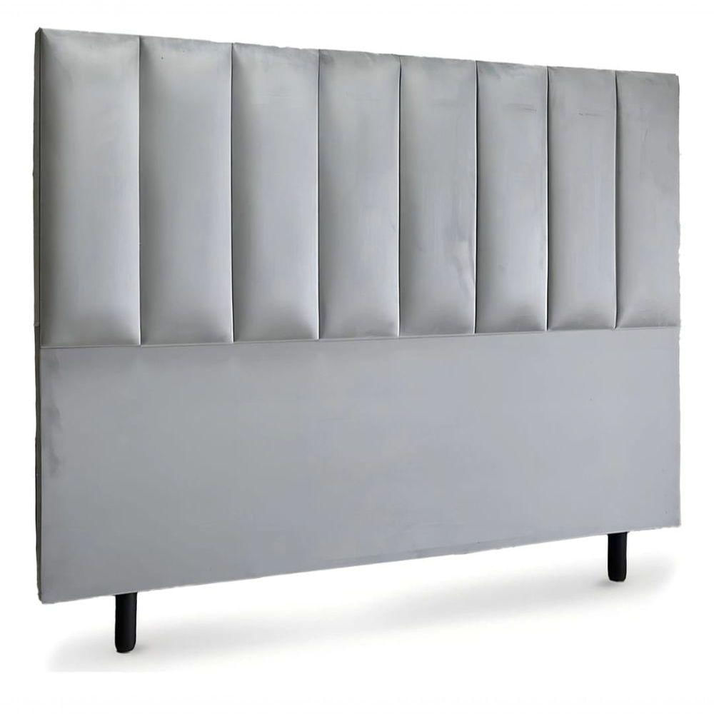 Cabeceira De Cama Box Roma Casal 140 Cm Suede Prata Do Lar Móveis E Decoração
