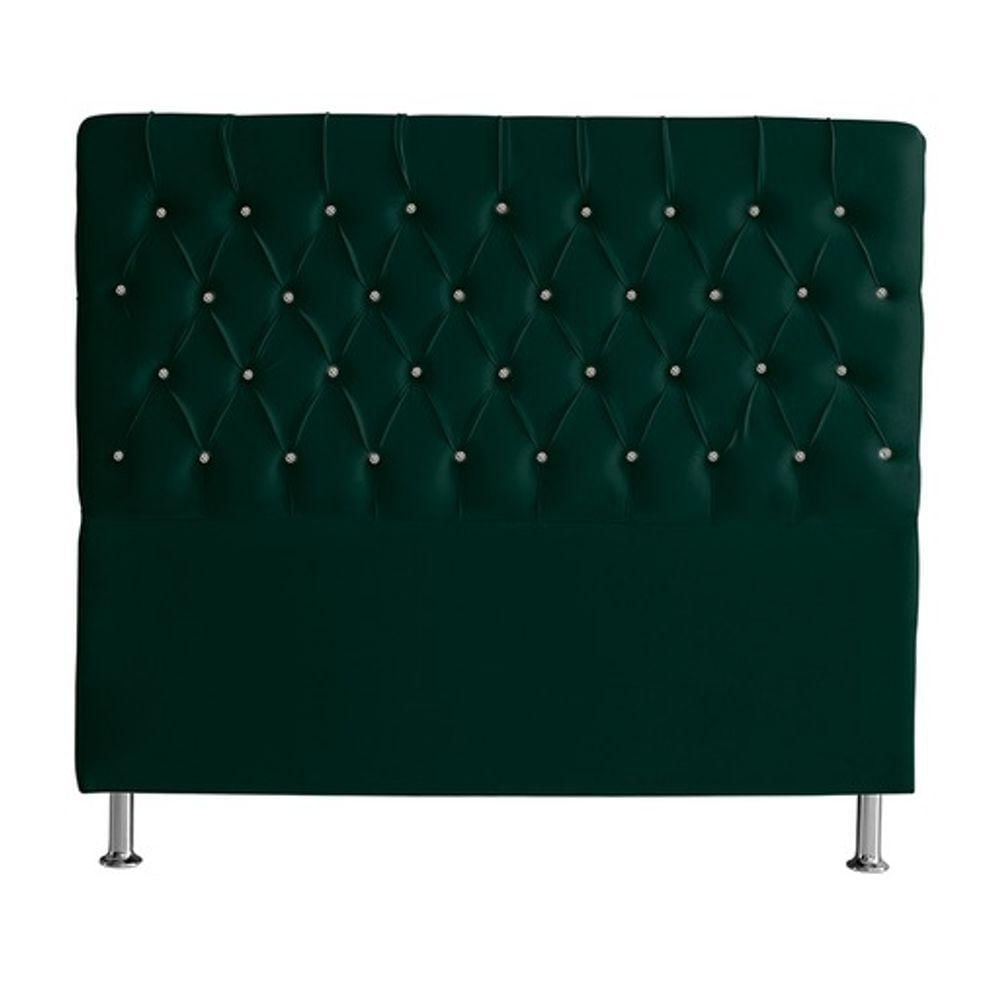 Cabeceira De Cama Box Estrela Casal 140 Cm Suede Botão Cristal Verde Do Lar Móveis E Decoração