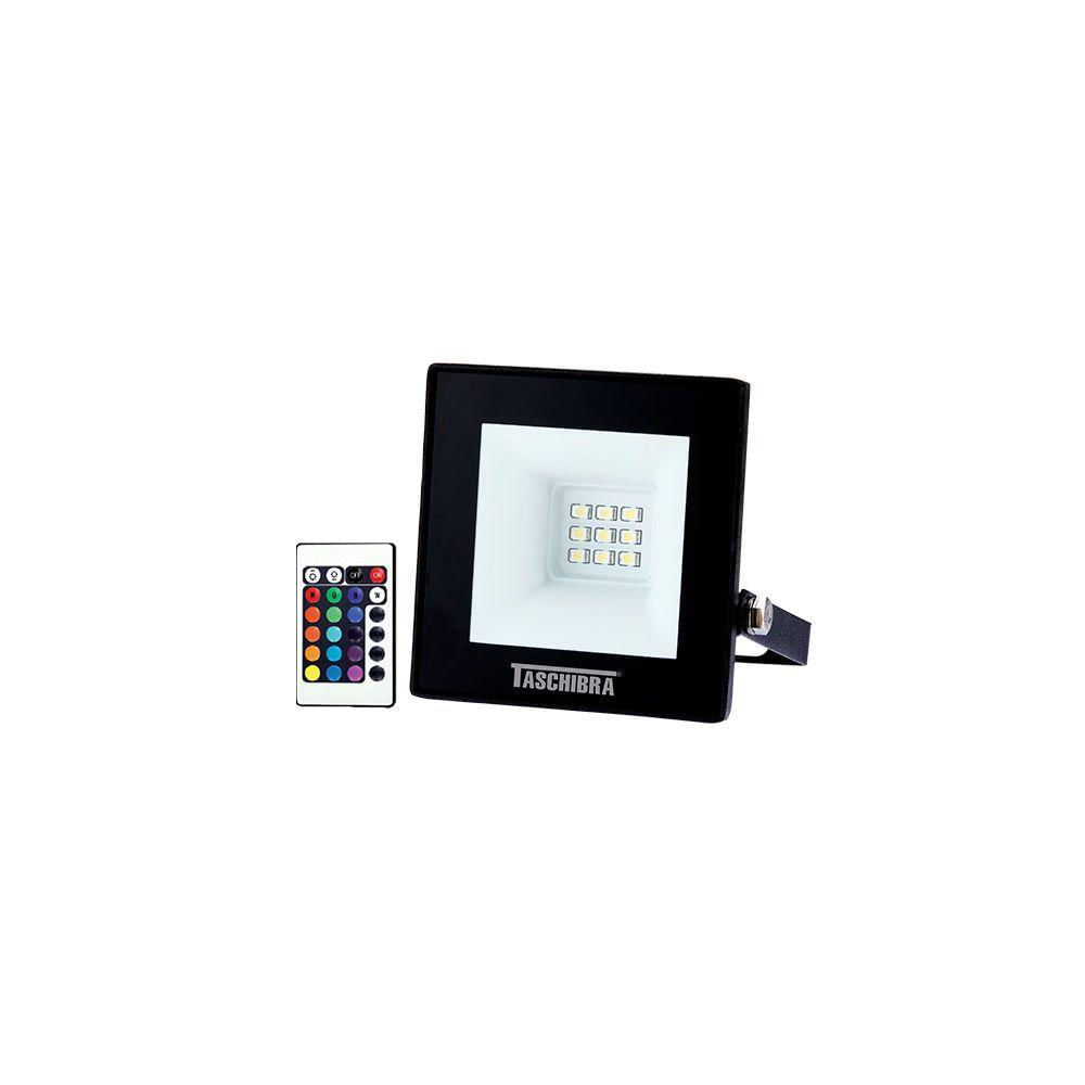 Refletor Taschibra Tr Led Slim Rgb 10w Preto Bivolt Rgb 15030034-02