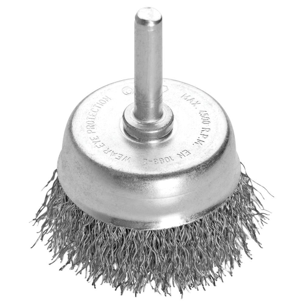 Escova Tipo Copo Arame Ondulado Com Haste 2x1-4''