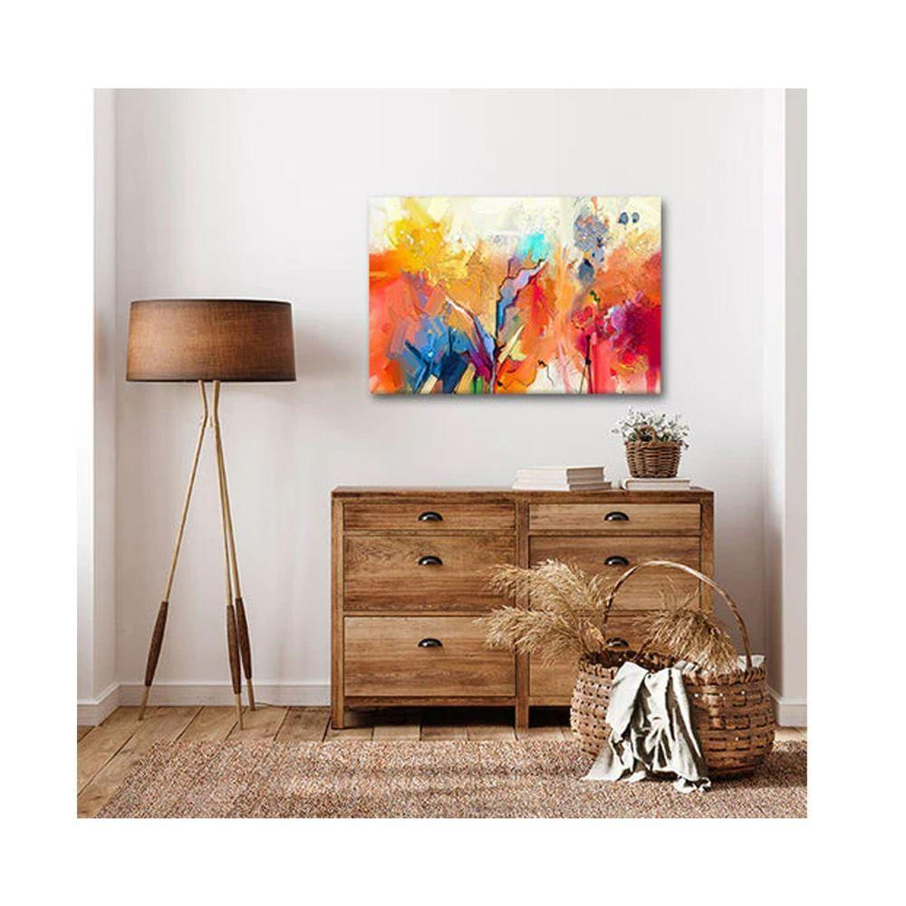 Quadro Decorativo Abstrato Brush Stroke C- Moldura Dourada Tamanho:120 X 80 Cm