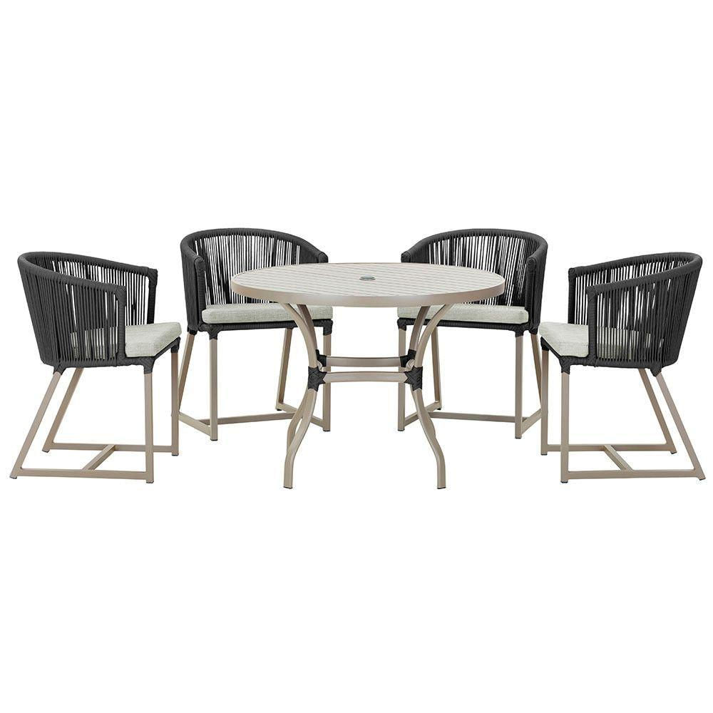 Mesa Com 4 Cadeiras E Noronha Estofado 3 Trama Original Preto