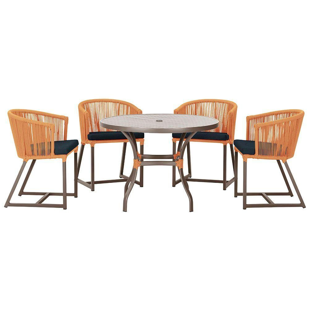Mesa Com 4 Cadeiras E Noronha Estofado 12 Trama Original Terra Cota