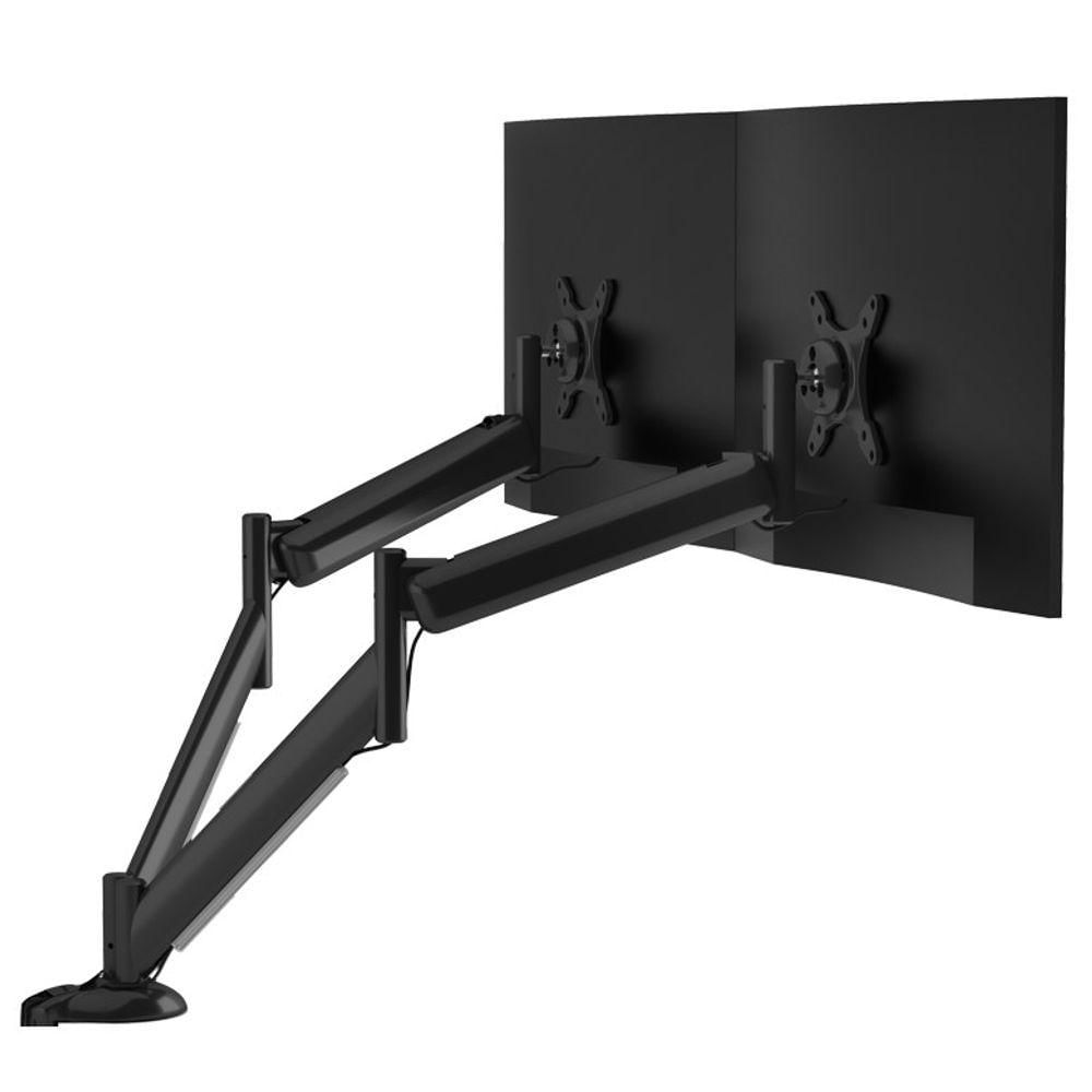 Suporte Para Monitor Até 28 Duplo Com Regulagem Contínua De Altura Octoo Clipway-m2-base Titanium
