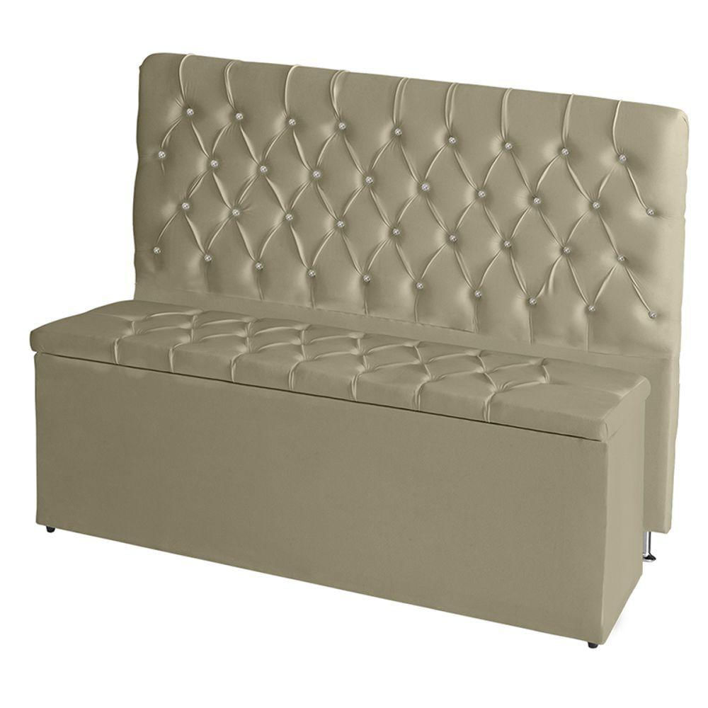 Kit Estrela Cabeceira De Cama Box Casal 140 Cm + Calçadeira Baú Suede Bege Do Lar Móveis E Decoração