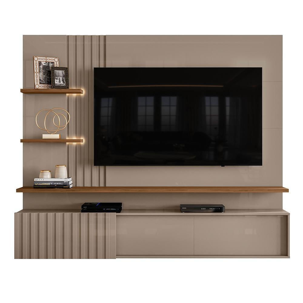 Painel Home Suspenso Atena Fendi-naturale Para Tv Até 65 Madetec Fendi-naturale