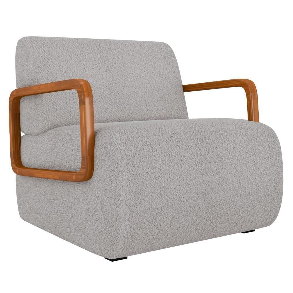 Poltrona Decorativa Orgânica Para Sala Belarus K04 Bouclê Creme - Mpozenato