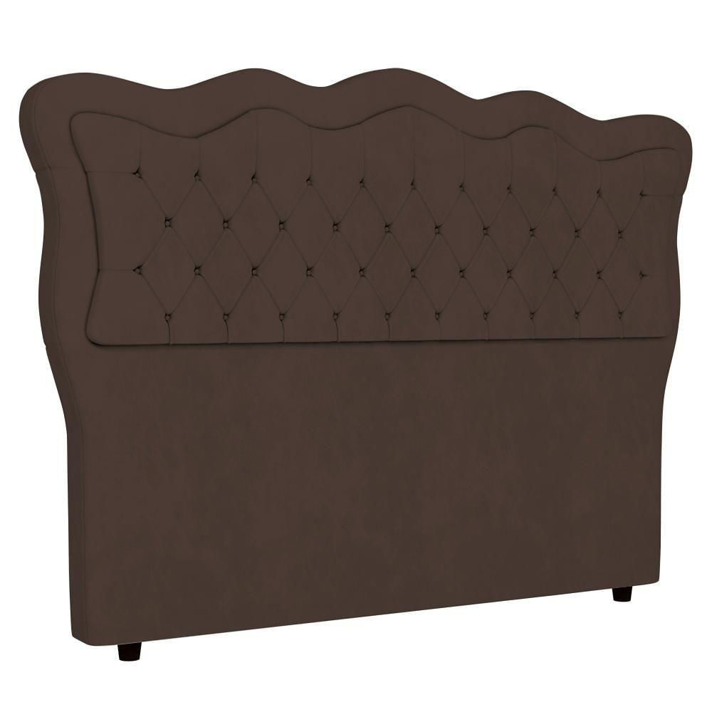 Cabeceira Casal Queen Cama 160cm Oregon I02 Veludo Marrom - Mpozenato