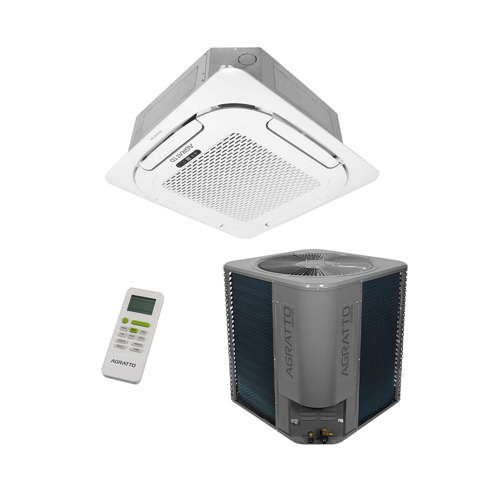 Ar Condicionado Split Cassete 4 Vias - Inverter R-32 - Agratto - 55.000 BTUs - Frio - 220V Monofásico