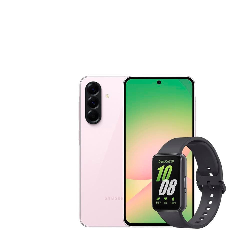 Smartphone Samsung Galaxy A56 5G 128GB, 8GB RAM, Câmera Tripla 50MP, Tela 6.7, IP67, NFC e Recursos AI + Galaxy Fit3 Grafite Display de 1.6