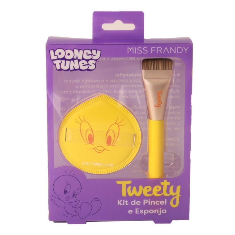Kit De Pincel E Esponja Linha Tweety - Miss Frandy