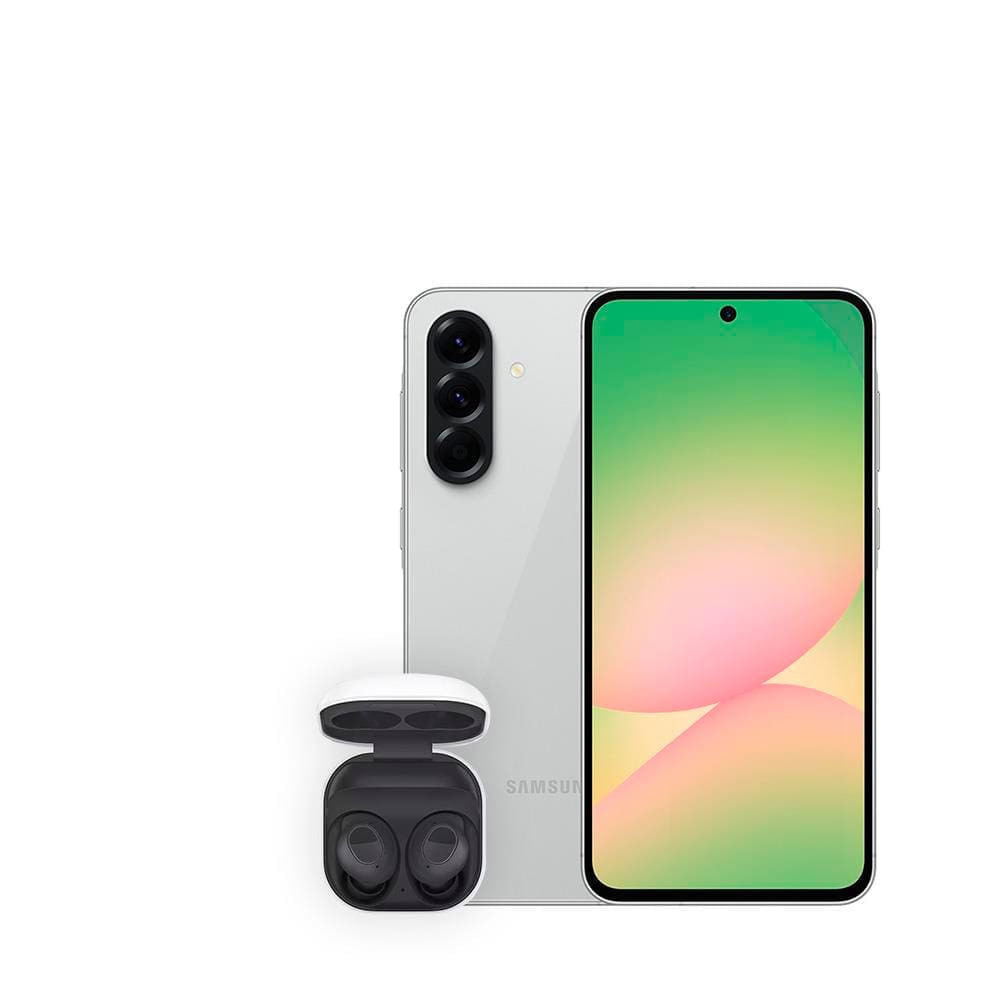 Smartphone Samsung Galaxy A56 5G Cinza 256GB, 8GB RAM, Câmera Tripla 50MP, Tela Super AMOLED 6.7, IP67, NFC e Recursos AI + Galaxy Buds FE