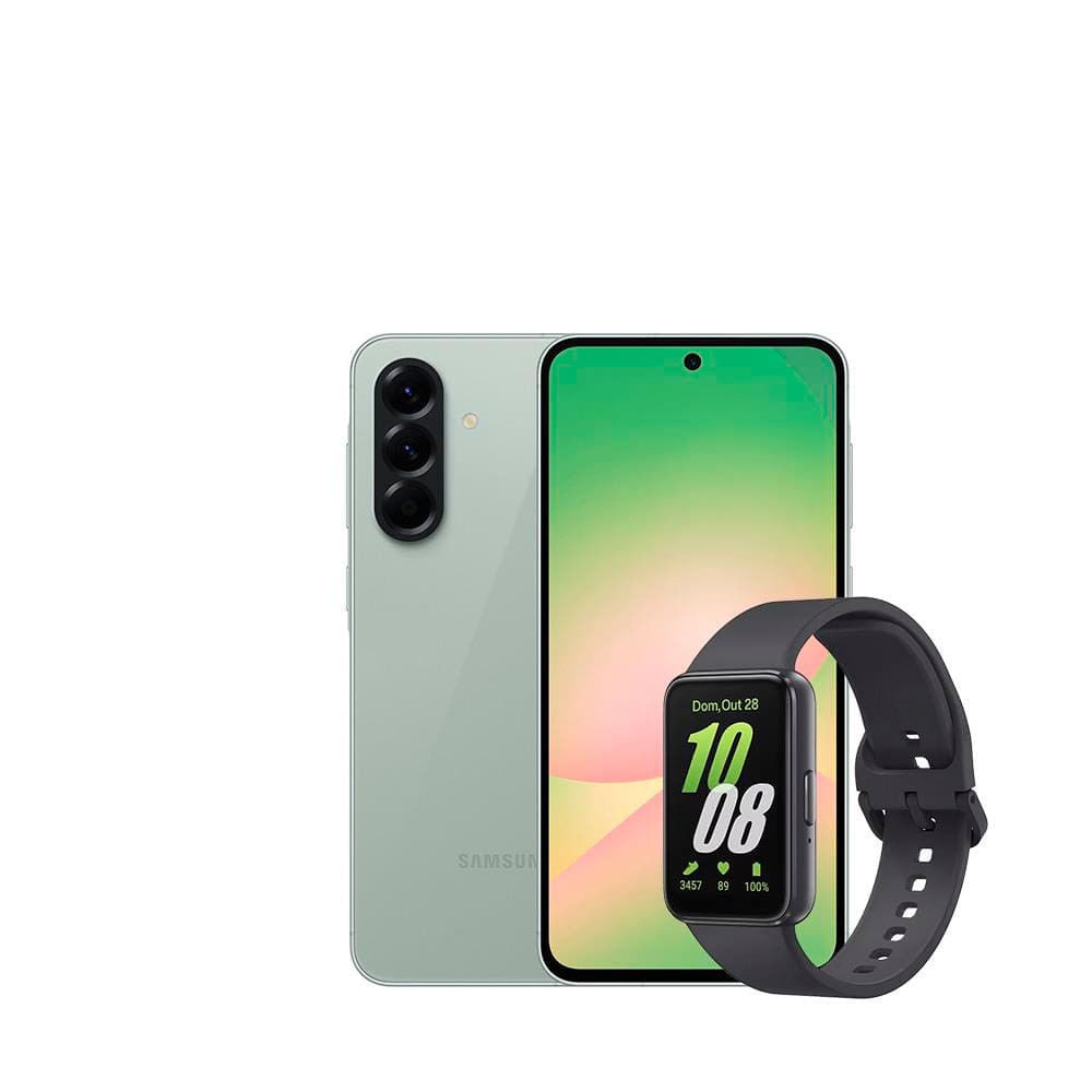 Smartphone Samsung Galaxy A56 5G 256GB, 8GB RAM, Câmera Tripla 50MP, Tela 6.7, IP67, NFC e Recursos AI + Galaxy Fit3 Grafite Display de 1.6