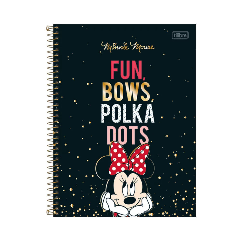 Caderno Universitário Tilibra Espiral Capa Dura Minnie 1 Matéria 80 Folhas Capas Diversas