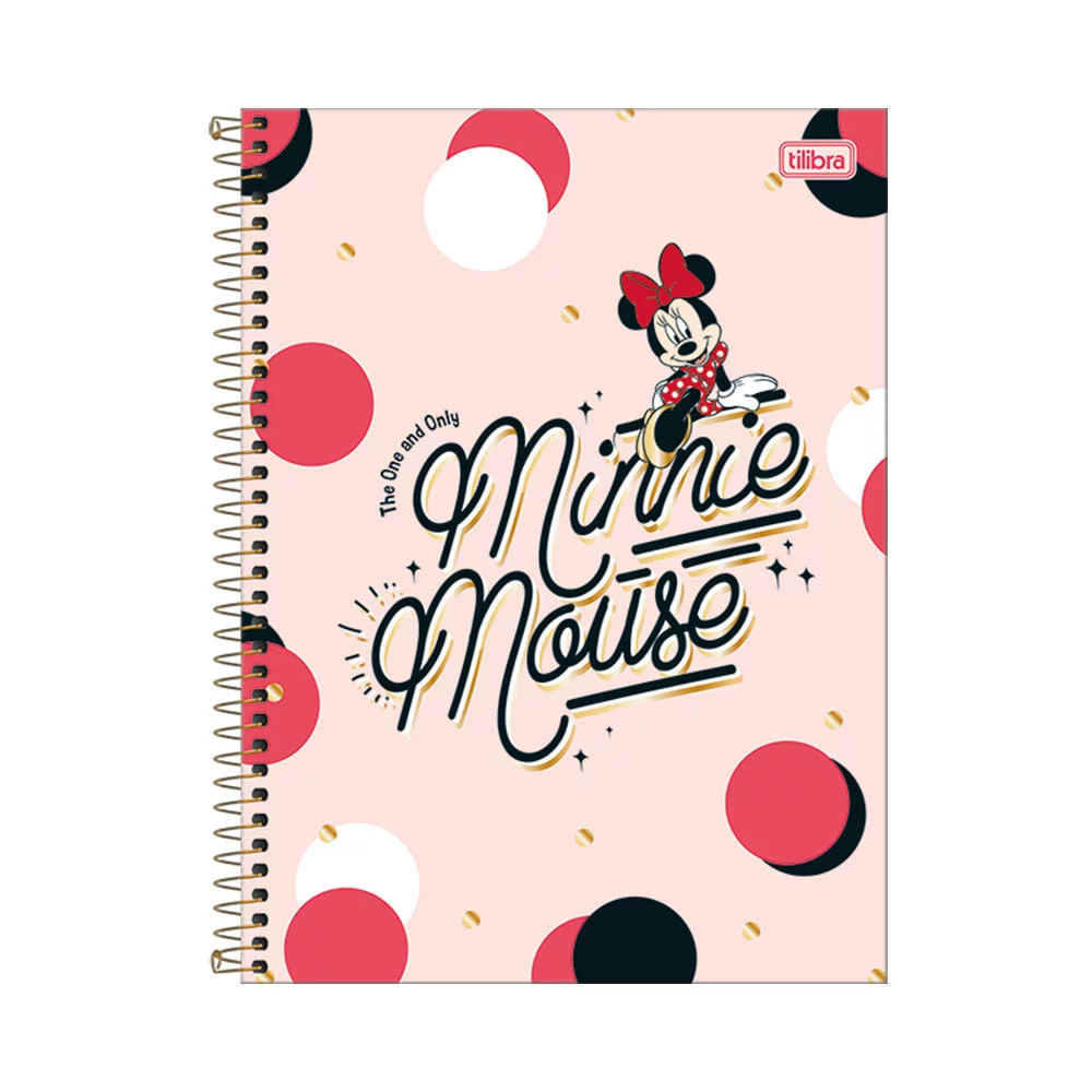 Caderno Universitário Tilibra Espiral Capa Dura Minnie 1 Matéria 80 Folhas Capas Diversas