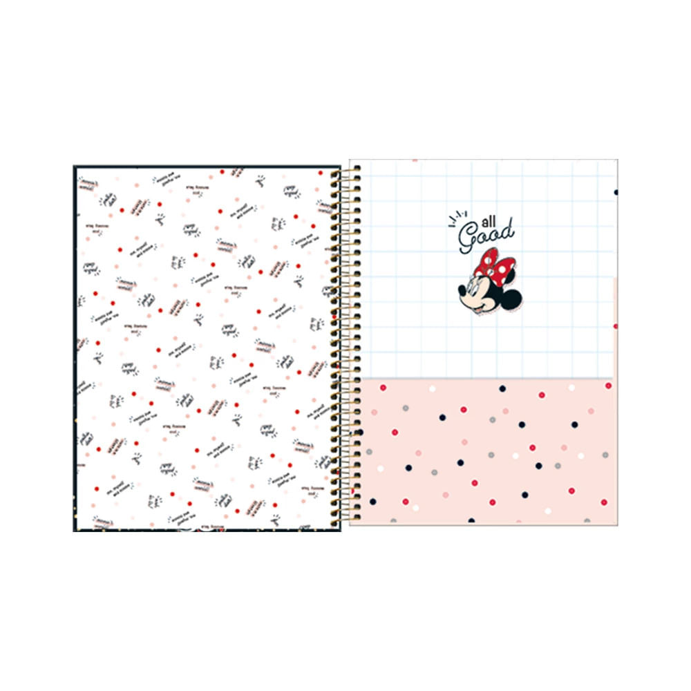 Caderno Universitário Tilibra Espiral Capa Dura Minnie 1 Matéria 80 Folhas Capas Diversas