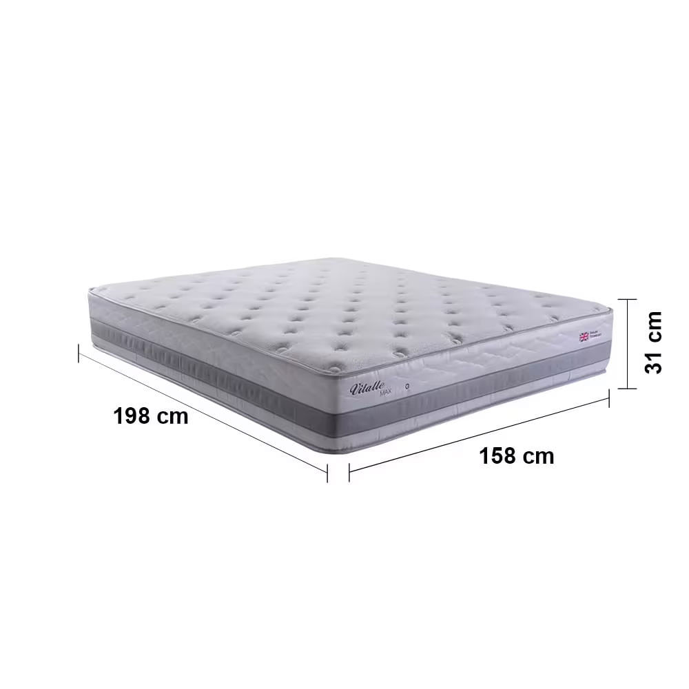 Colchão Queen Size Herval Vitalle com Molas Maxspring Cinza