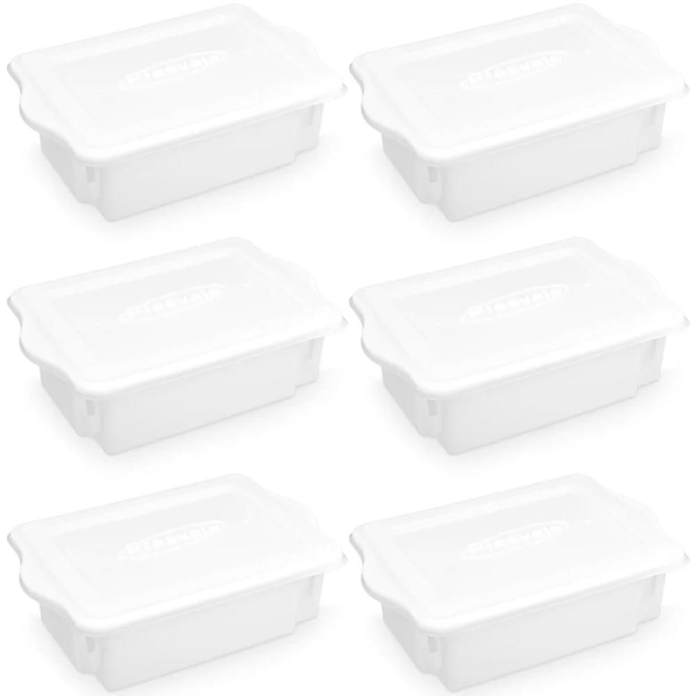 6 Cestos Organizadores para Cozinha 10L Caixas Plásticas Organizadoras Alimentos com Tampa