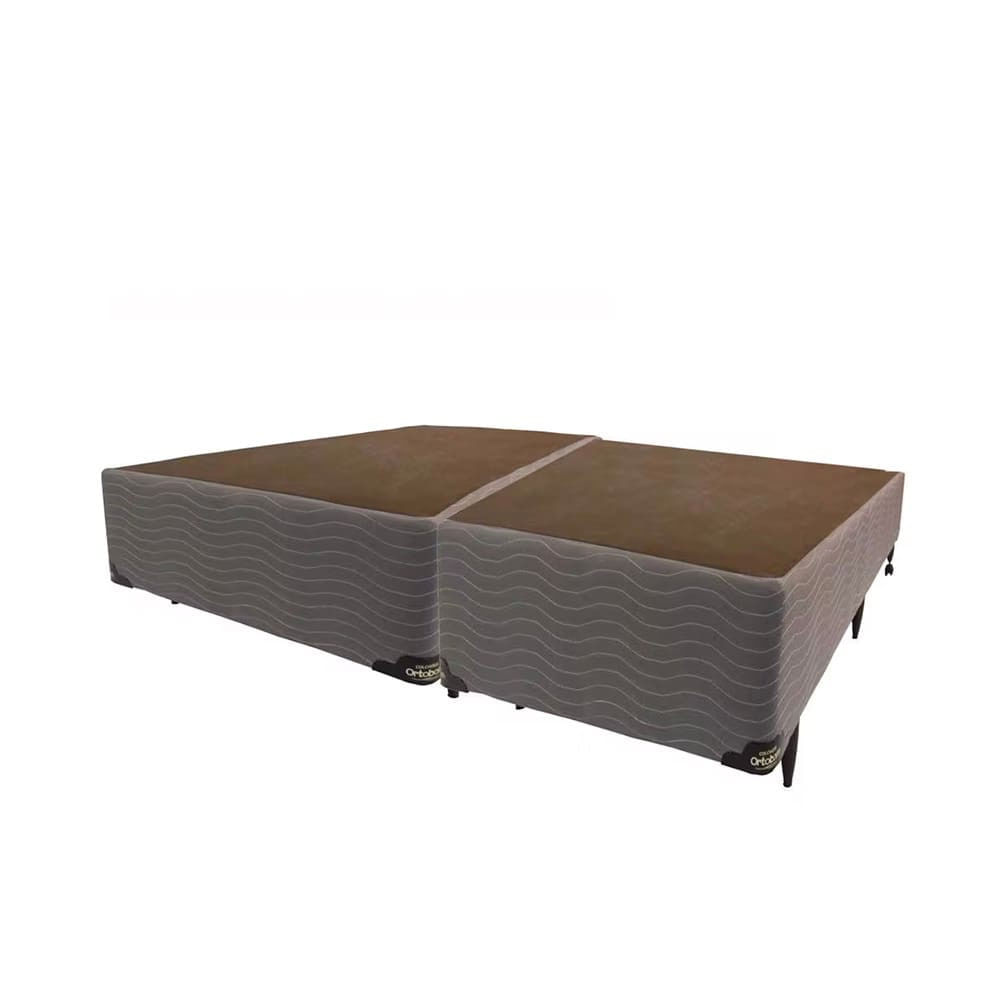 Base Box Bipartida para Colchão King Size Ortobom New Magestic 41x193x203cm  Marrom