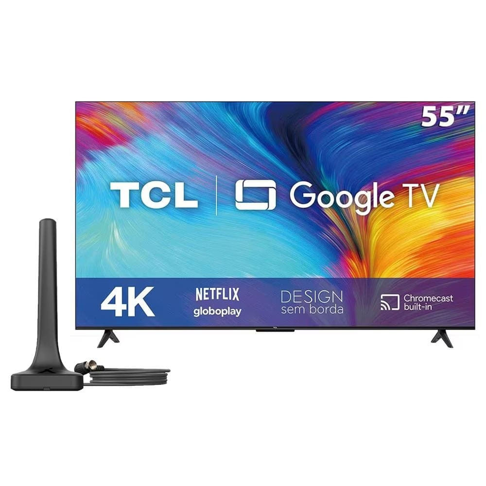 Smart TV 4K TCL 55P635 55 + Antena Digital Interna Aquário DTV-200