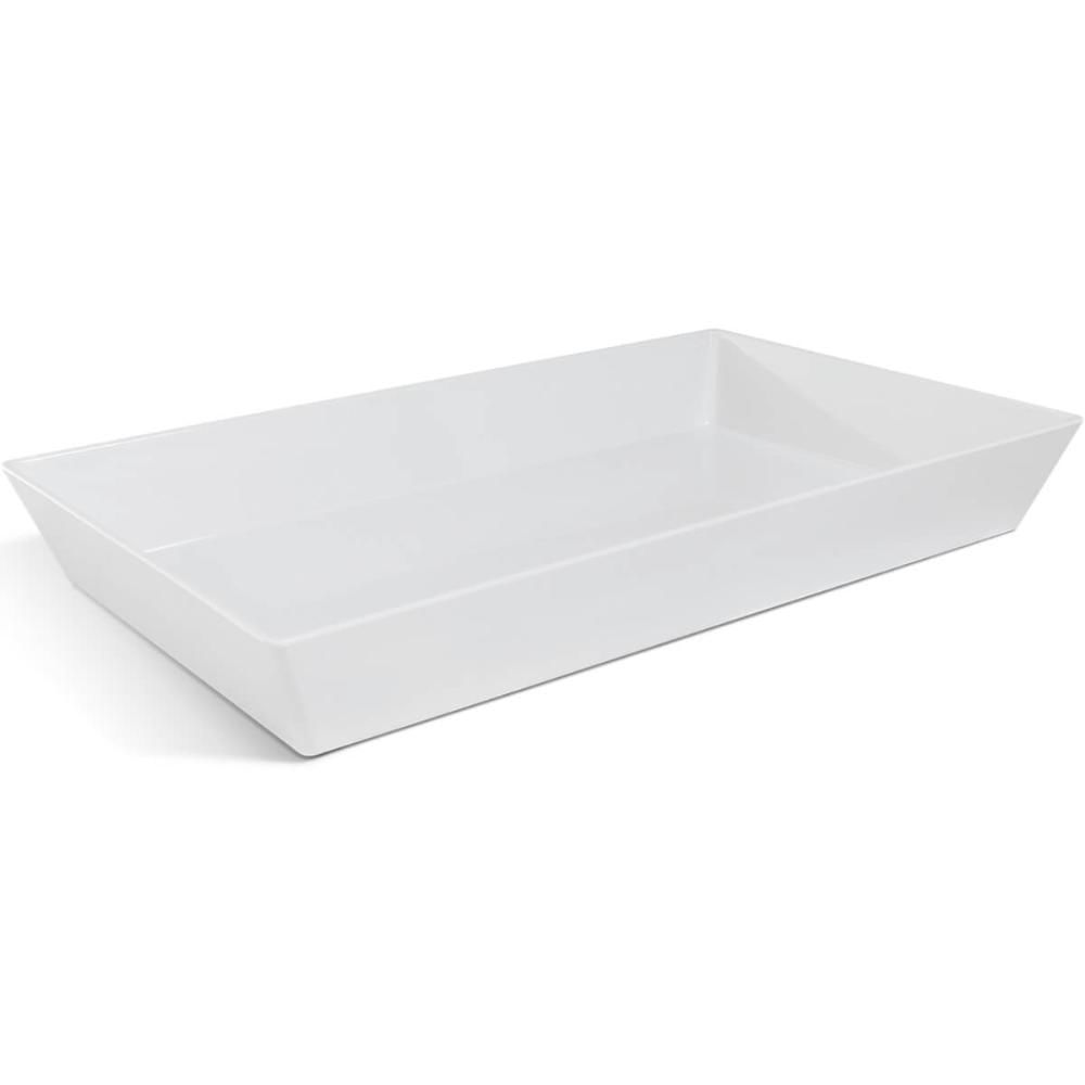 Travessa Melamina Servir Restaurante Retangular 53x32,5x7cm Branca Haus Concept