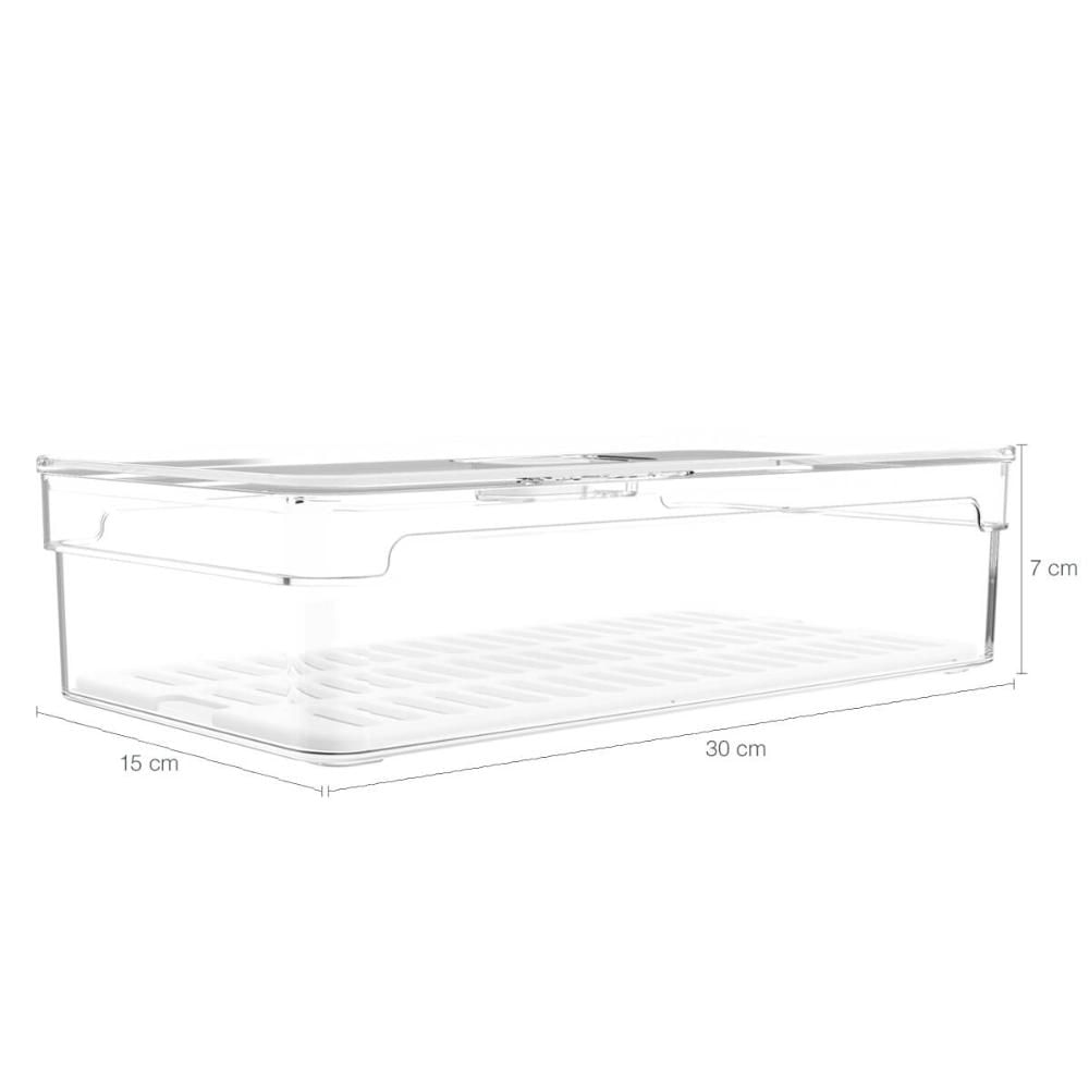 Kit 4 Organizadores de Geladeira Porta Frutas Legumes Ovos Clear Fresh OU