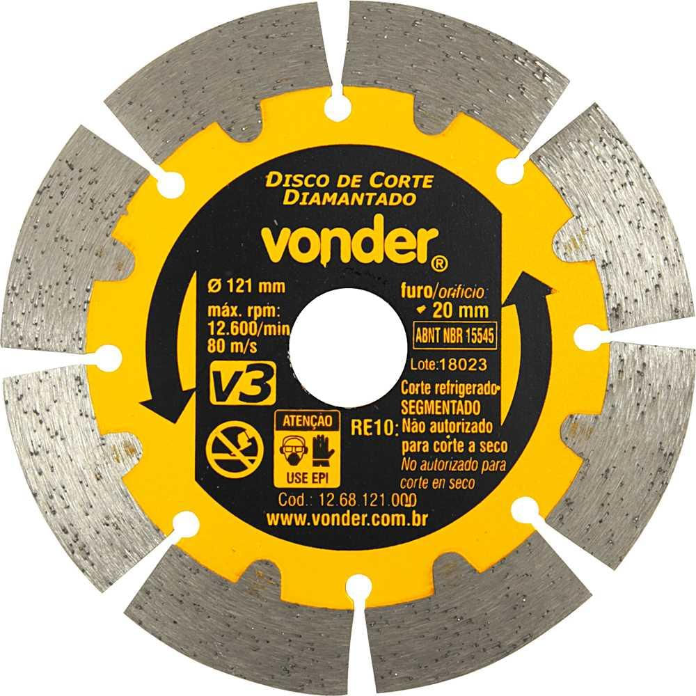 Disco de corte diamantado 121 mm segmentado V3 VONDER