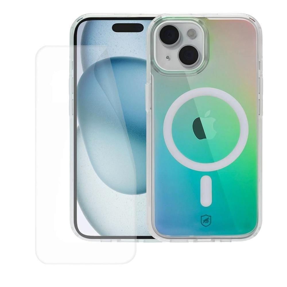 Kit Capa Magsafe Holo + Película Hydrogel Gamer Fosca Para Iphone 15 - Gshield