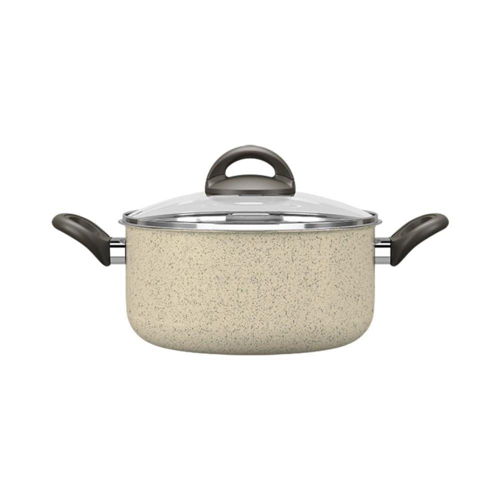 Caçarola Com Tampa Brinox Antiaderente 20 Cm 2,65 L Antiaderente Mineral Resist Ceramic Life Vanilla Vanilla