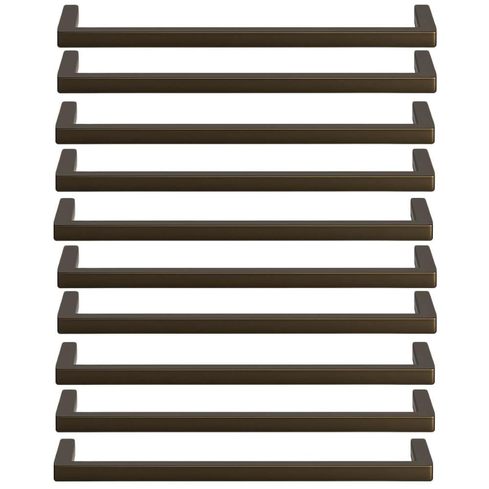 Kit 10 Puxadores Alça 256mm Retos Bronze Móveis Oeiras Torralba Cômoda Guarda-Roupa