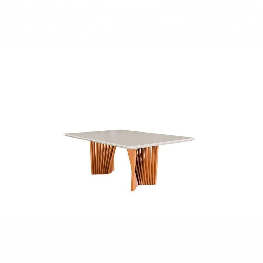 Mesa De Jantar Madeira Maciça Com Base Torcida 1,80x0,90m Pérola