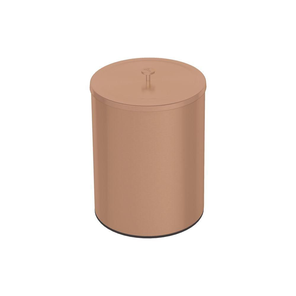 Lixeira Tramontina útil Em Aço Inox Scotch Brite Com Revestimento Especial A Base De Verniz Rose Matte 5 L