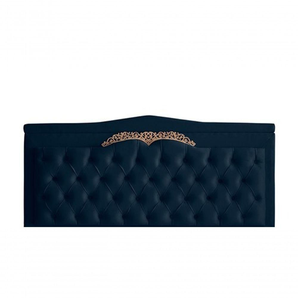 Cabeceira De Cama Box Madri Casal 140 Cm Azul Marinho Eli Móveis E Decoração