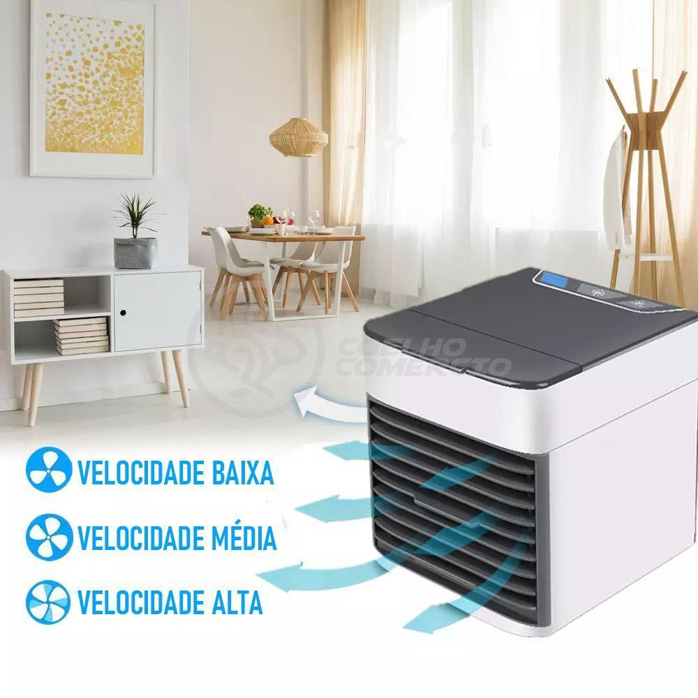 Ar Condicionado Portátil Arctic Air Cooler Umidificador Climatizador Luz Led 7 Cores Rgb