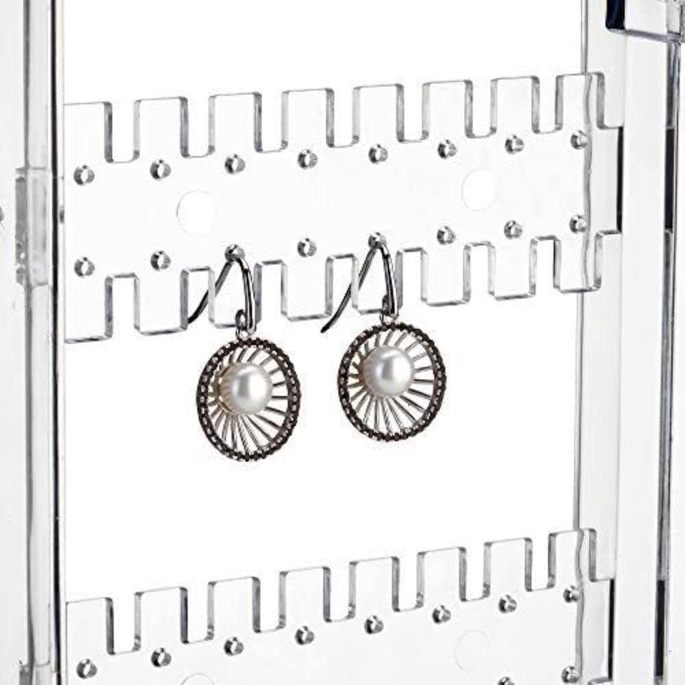 Organizador De Brincos Porta Joias Expositor Colar Correntes Arvore Bijuterias Suporte Dobravel 4 Compartimentos Acrilic