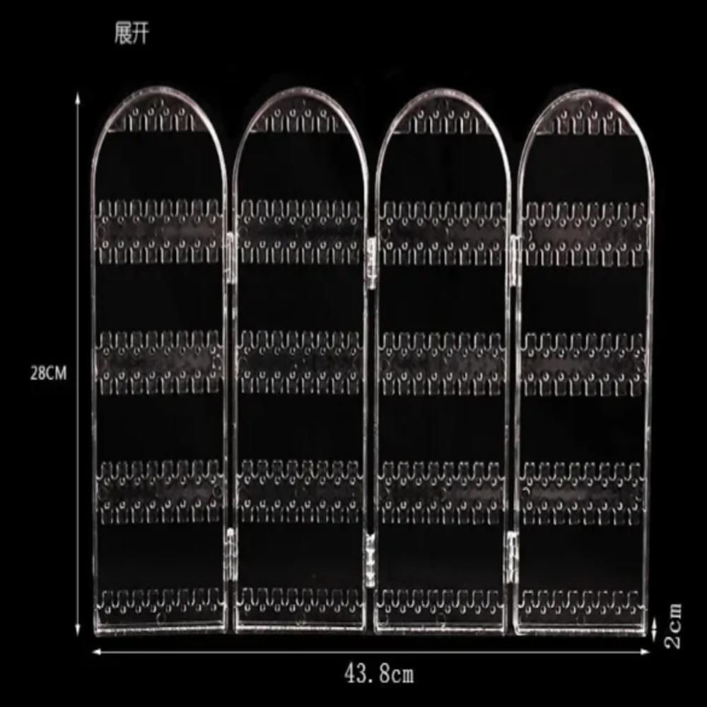 Organizador De Brincos Porta Joias Expositor Colar Correntes Arvore Bijuterias Suporte Dobravel 4 Compartimentos Acrilic