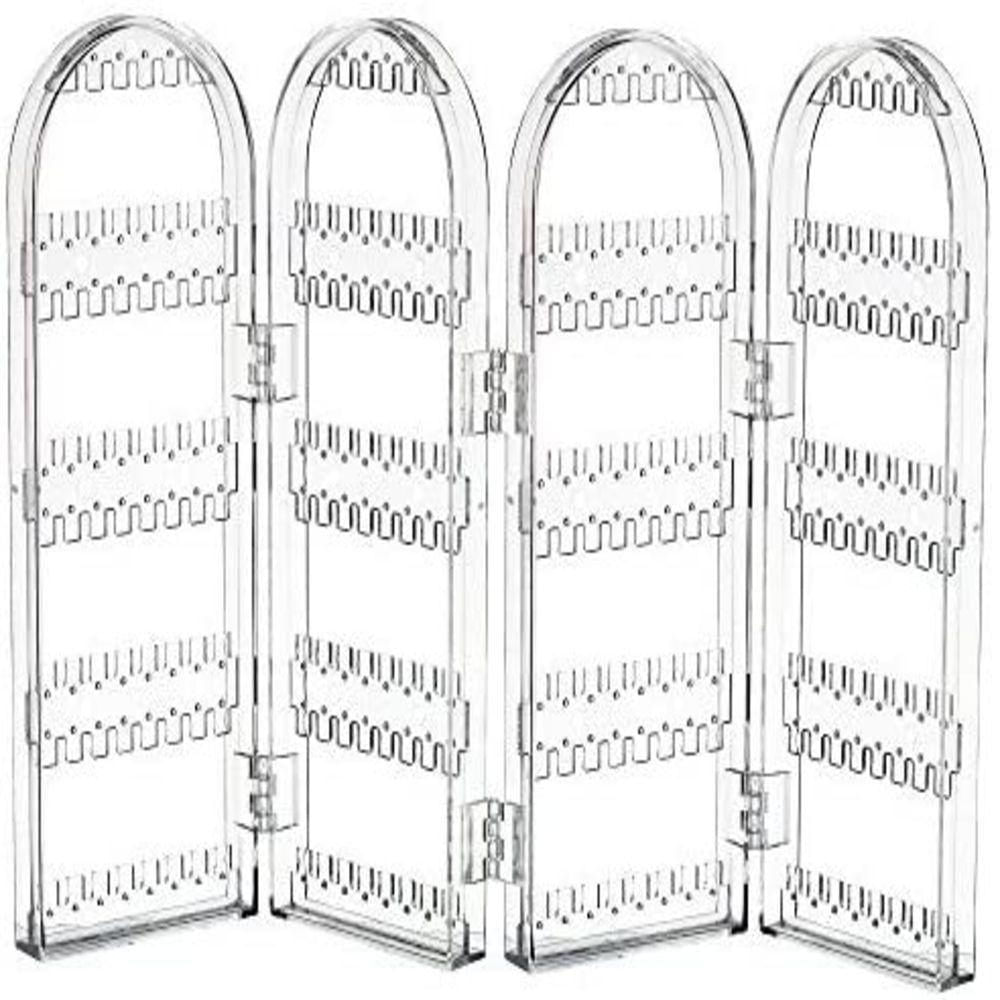 Organizador De Brincos Porta Joias Expositor Colar Correntes Arvore Bijuterias Suporte Dobravel 4 Compartimentos Acrilic