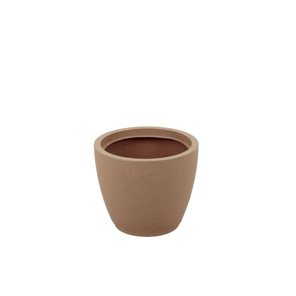 Vaso Tramontina Asteca Em Polietileno Granito Areia Com Prato 32 Cm Tramontina