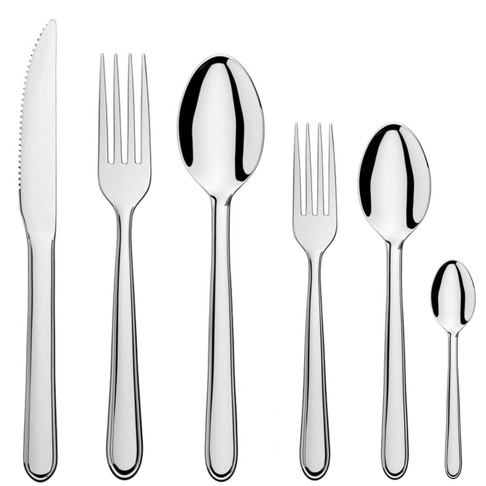 Jogo de Talheres Turim Conjunto de Facas Garfos e Colheres Faqueiro 72 Peças de Aço Inox Brinox