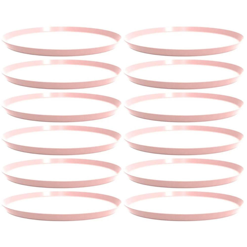 12 Bandejas Redonda 28cm Servir Bar Restaurante Rosa Himalaia Bubble Crippa