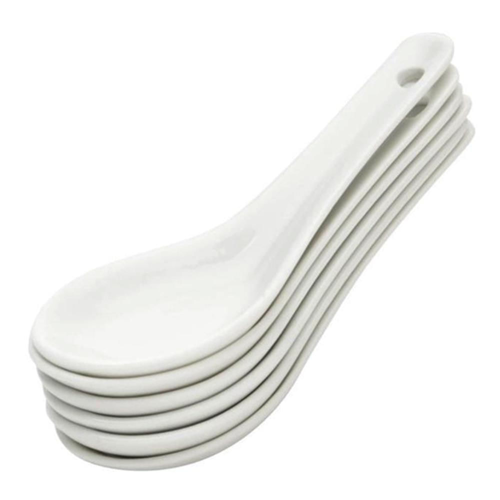 Conjunto 6 Colheres para Finger Food de Porcelana Lyor 20ml Branca