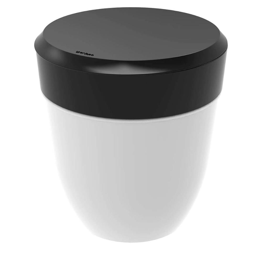 Lixeira Pequena Crippa para Cozinha Pia Com Aro Interno 2,5L Redonda Branco e Preto