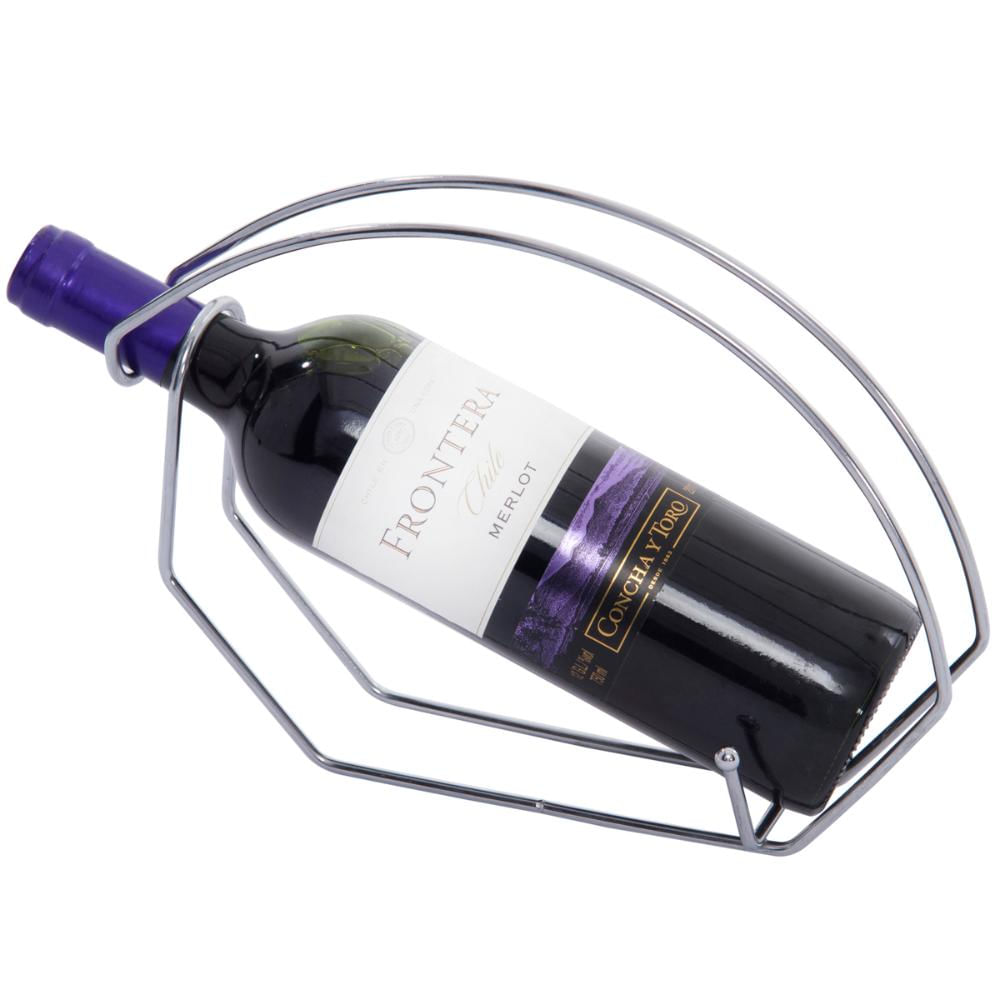 Adega Cromado Suporte Porta Garrafa De Vinho Para Mesa Bar
