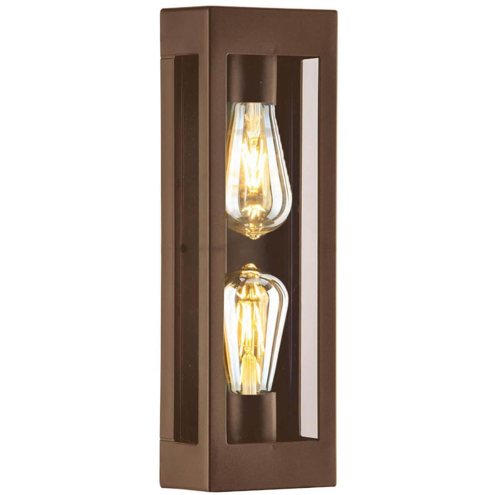 Arandela Luminária Prime Marrom 13x8x40cm 2 Lâmpadas E27 Dital Interna Externa