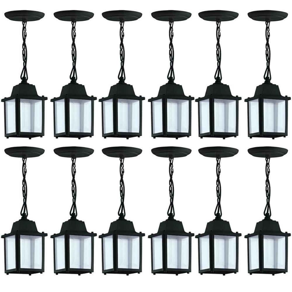 Kit 12 Pendentes 37cm Luminárias Pretas de Teto Vintage Bivolt Decoração