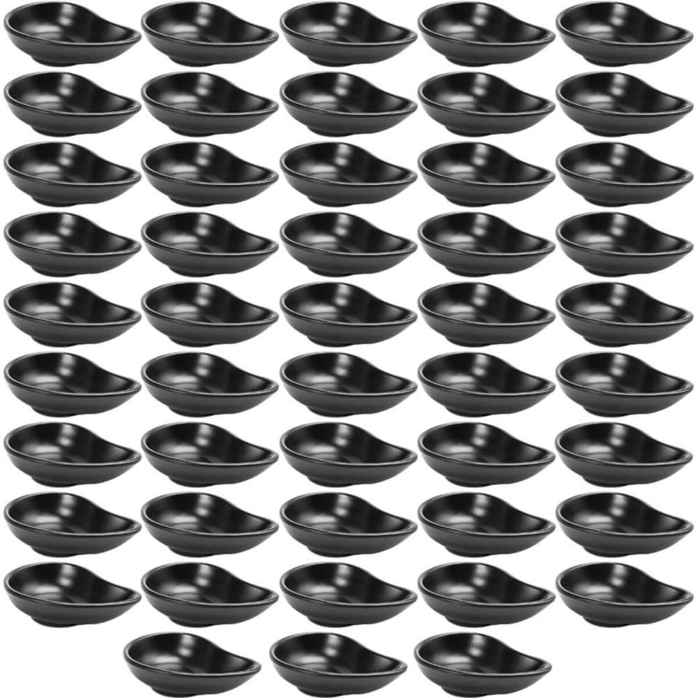 48 Molheiras de Melamina Profissional 60ml Gota Black para Servir Molhos Caldas Restaurante