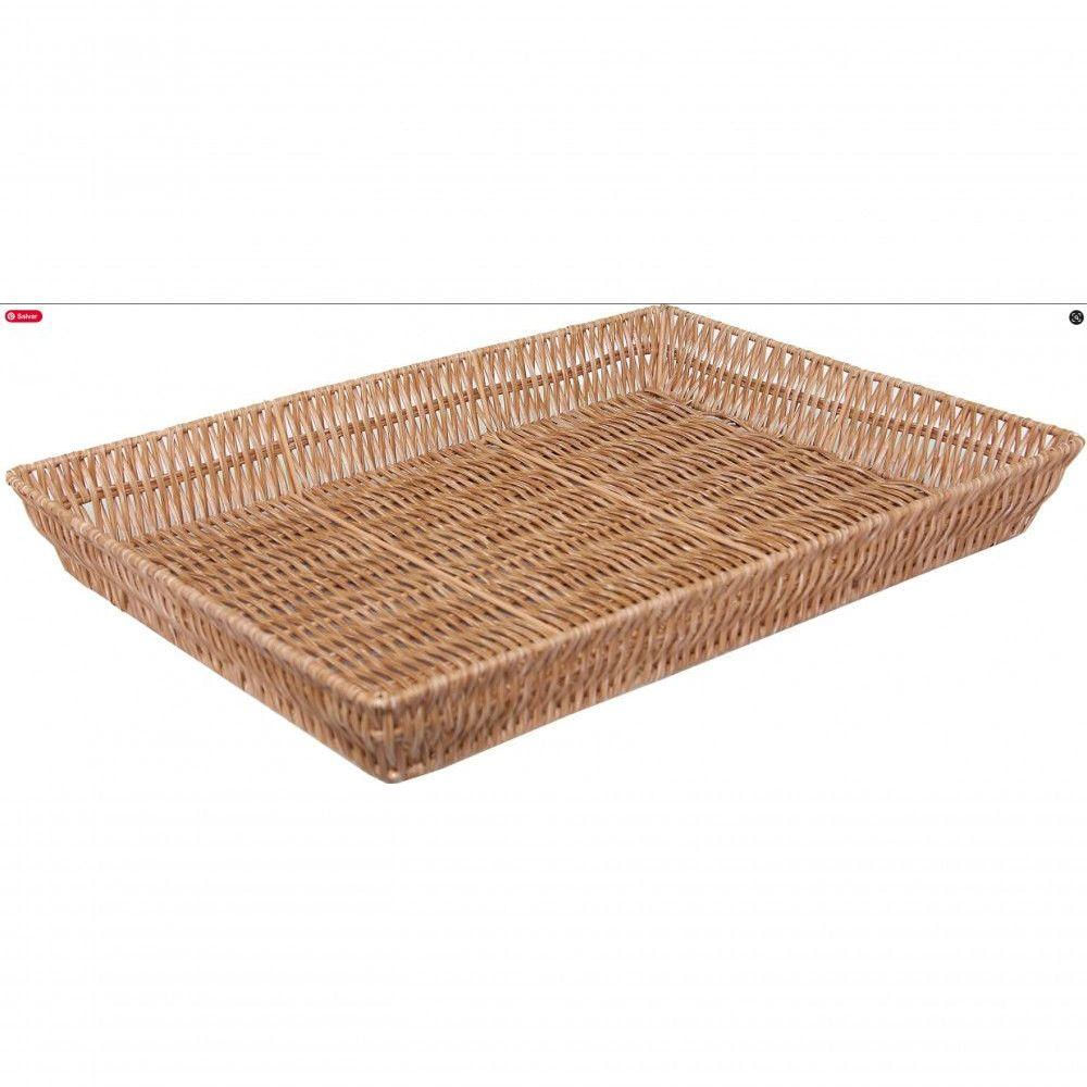 Bandeja Grande Clara Rattan Sintetico 45x31cm - Mimo